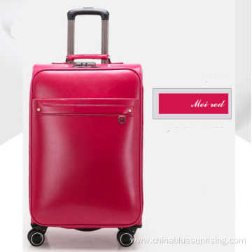 Blue business men travelling PU luggage with wheels